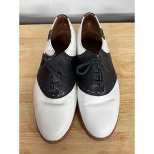 Classic Two-Tone Men’s Saddle Shoes - White & Black